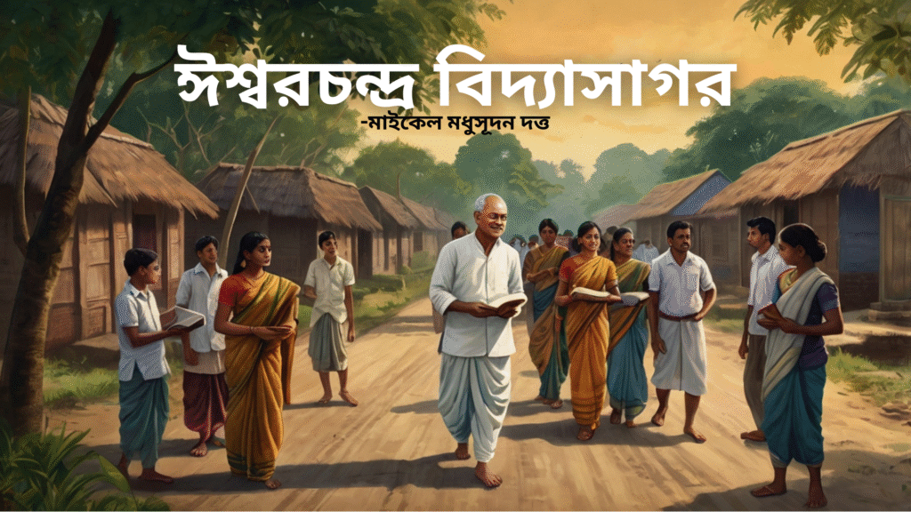 “ঈশ্বরচন্দ্র বিদ্যাসাগর” মাইকেল মধুসূদন দত্ত কবিতা ও প্রশ্ন উত্তর: একাদশ শ্রেণী প্রথম সেমিস্টার Ishwar Chandra Vidyasagar Summary, MCQ Questions and Answers