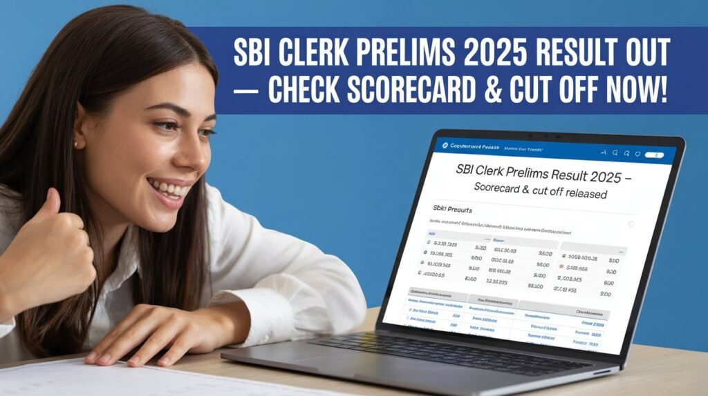 SBI Clerk Prelims Result Out 2025, Scorecard and Cut Off